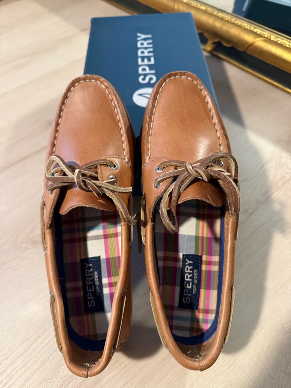 Sperry Cognac Leather Classic Boat Shoes, NEVER WORN!